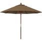 California Umbrella 9' Round Hardwood Frame Market Umbrella, Stainless Steel Hardware, Push Open, Navy Blue Olefin