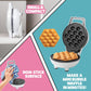 Bubble Mini Waffle Maker- Special Holiday Breakfast w Tiny Hong Kong Egg Style Design, 4" Individual Waffler Iron, Electric NonStick Baker w Recipes- Ice Cream Treat Dessert, Dorm Essential Xmas Gift