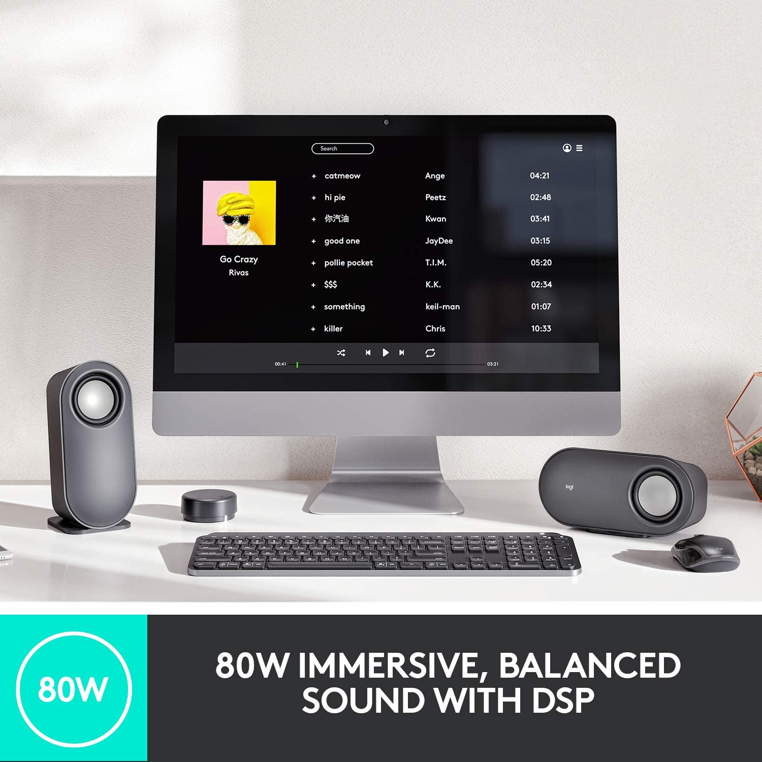 Buy now Logitech Z407 Bluetooth Computer Speakers with Subwoofer and Wireless Control, Immersive Sound, Premium Audio with Multiple Inputs, USB Speakers at indiglob india