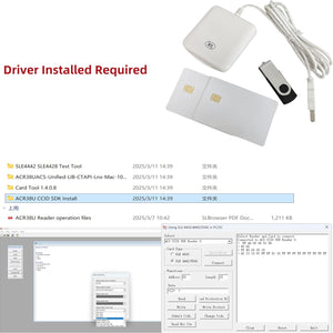 USB ACR38_I1 CAC PC/SC Contact Smart Chip IC Card Reader Writer Support ISO7816 A B C Memory Cards with 2PCS SLE4442 Chip Card, 1PCS SDK Kit (Install Driver Required) by XCRFID