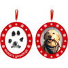 Pearhead Clay Pawprint Christmas Ornament, Pet Owner Holiday Gift, Dog or Cat Paw Print Keepsake, DIY Pawprint Hanging Ornament, Classic Red Ribbon - Season's Grrreetings Ornament