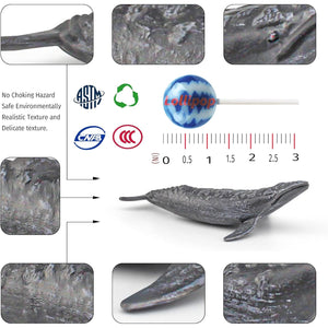 Mini Whale Shark Toy Set Small Sea Creatures Toys for Kids 2-4 Inch Mini Marine Animal Figures Cake Topper Girls Boys Toddlers Birthday Gift