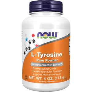 NOW Foods Supplements, L-Tyrosine Powder, Free-Form, Neurotransmitter Support*, Amino Acid, 4-Ounce