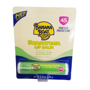 (Pack of 10) Banana Boat Aloe Vera with Vitamin E Sunscreen Lip Balm, SPF 45 .15 oz (4.25 g) - My Store