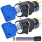 16mm 3 Position Key Switch 5/8" Mounting Hole 12V 24V 110V On Off Keylock Rotary Switch Latching with Socket Wire 2 Pcs 2 Pole (3 Position DPDT 6PIN)