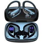 Buy now bmani Ear Buds Wireless Earbuds Bluetooth Headphones with 80H Playtime LED Display Case, Over-Ear Hook with Mic, Stereo Sound, Easy Button Controls, Sports Earphones for Running Workout Gym Black at indiglob india