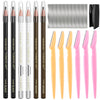 Waterproof Eyebrows Pencil Tattoo Makeup And Microblading Supplies Kit-Eye Brow Liners In 8 Eyebrow Pens 6 Eyebrow knives 1Eyebrow Pencil Shaper 10 Pencil Sharpeners - Multicolor