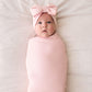 Buy now Little Sleepies Swaddle & Luxe Bow Headband Set, Viscose from Bamboo Baby Swaddles, Newborn Baby Girl Clothes (Prima Pink Ribbed) at indiglob india