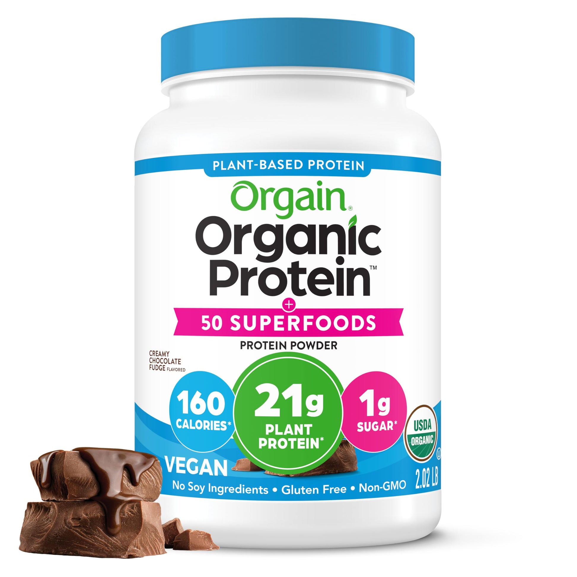 Buy now Orgain Organic Vegan Protein + 50 Superfoods Powder, Vanilla Bean - 21g Plant Based Protein, 8g Prebiotic Fiber, No Lactose Ingredients, Gluten Free, No Added Sugar, Non-GMO, 2.02 lb at indiglob india