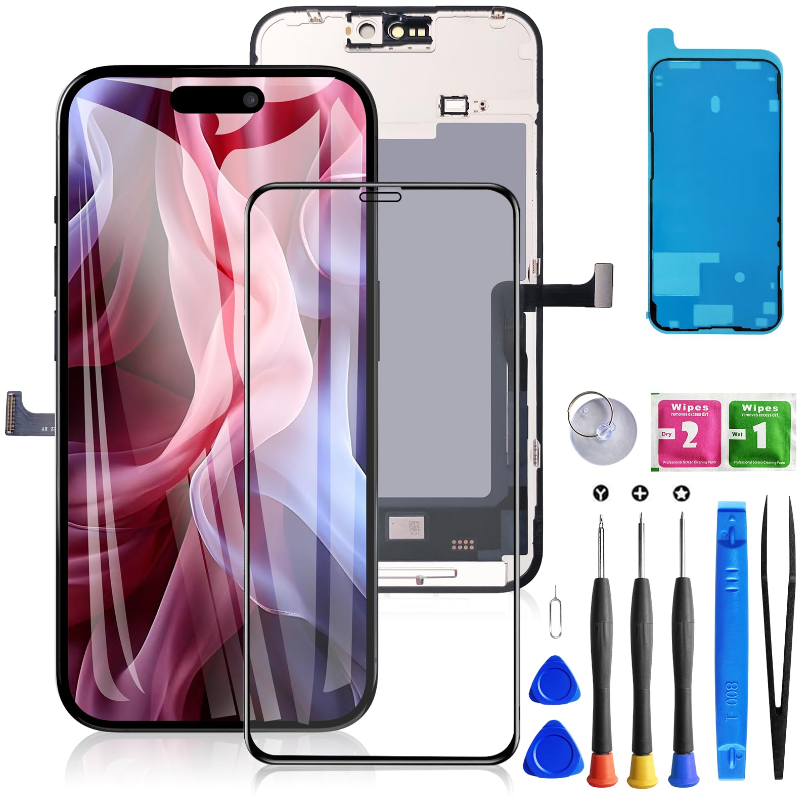 Buy now for iPhone 11 Screen Replacement 6.1 3D Touch Screen LCD Display Digitizer for A2111, A2223, A2221 Cell Phone Repair Kits+ Waterproof Frame Adhesive Sticker+Screen Tempered Protector+Face ID at indiglob india