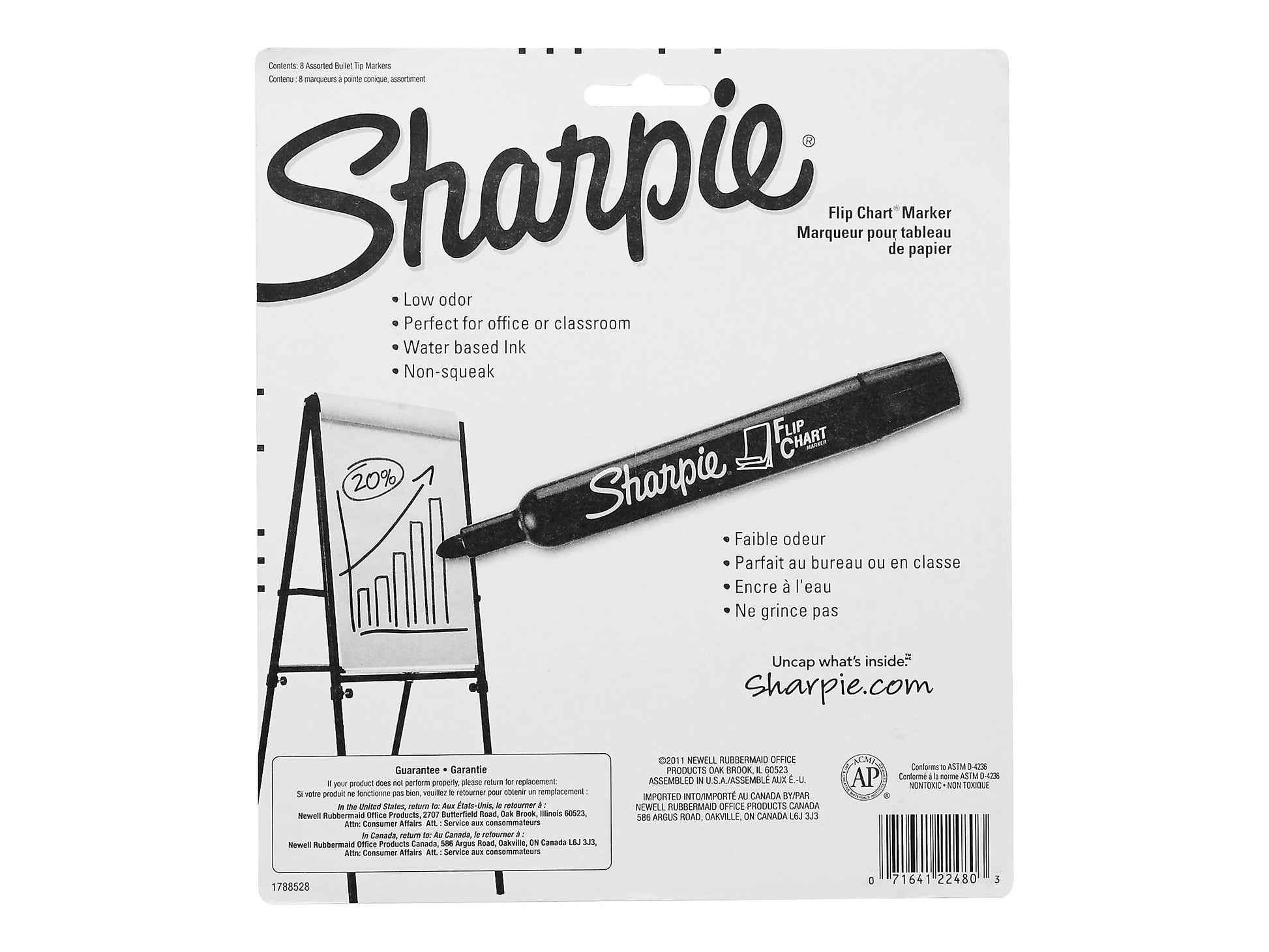 Buy now Sharpie 22480PP Flip Chart Marker, Bullet Point, 8/PK, Assorted at indiglob india