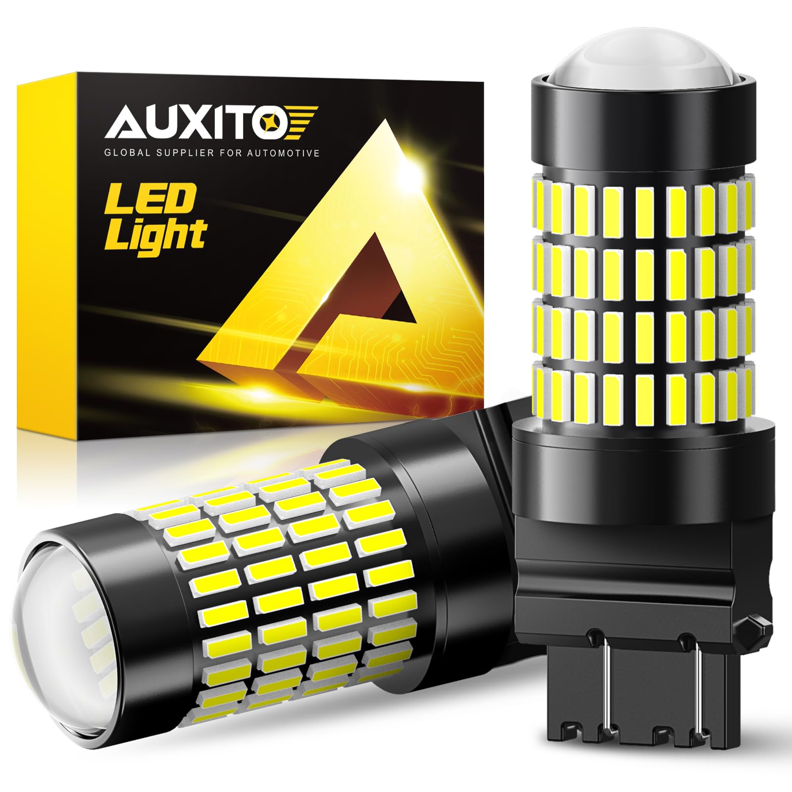 Buy now AUXITO 194 LED Light Bulb 6000K White 168 2825 W5W T10 Wedge 24-SMD 3014 Chipsets LED Replacement Light Kit Error Free for Car Interior Dome Map Door License Marker Lights, Pack of 10 at indiglob india