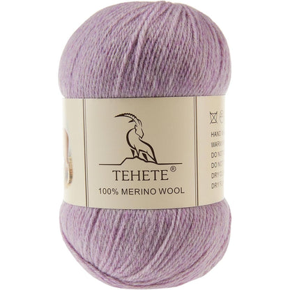 TEHETE 100% Merino Wool Yarn for Knitting 3-Ply Luxury Warm Soft Lightweight Crochet Yarn (Black)