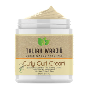 Taliah Waajid Curls Waves Natural - Curly Curl Cream | Extreme Curl Definition Hair Styling Gel | No Build-up or Frizz | 100% Paraben Free | Shea Butter & Sage - 6oz