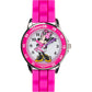 Minnie Mouse Time Teacher Watch for Girls - Analog Time Learning with Easy-to-Read Numbers and Comfortable Silicone Band