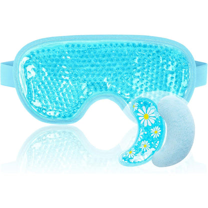 NEWGO Cooling Eye Mask for Puffy Eyes, Cold Eye Mask Eye Ice Pack for After Eyes Surgery, Tension Stress Relief, Itchy Eyes, Headaches, Dark Circles - Blue