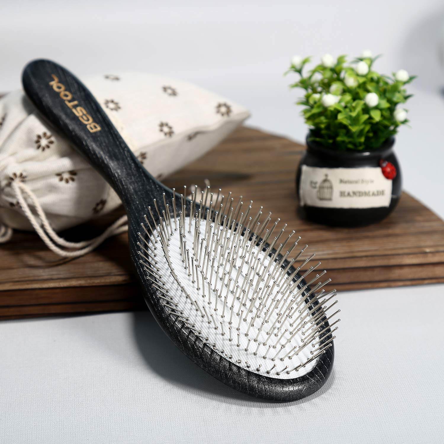 BESTOOL Hair Brush, Paddle Detangler Brush with Metal Bristles for Women/Men/Kids Detangling & Massaging, Anti Static, Best for All Hair Types Wet & Dry DailyUse - My Store