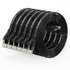 Cat 6 Ethernet Cable 3ft (6 Pack) (at a Cat5e Price but Higher Bandwidth) Flat Internet Network Cable - Cat6 Ethernet Patch Cable Short - Black Computer Cable with Snagless RJ45 Connectors - Black