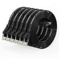 Cat 6 Ethernet Cable 3ft (6 Pack) (at a Cat5e Price but Higher Bandwidth) Flat Internet Network Cable - Cat6 Ethernet Patch Cable Short - Black Computer Cable with Snagless RJ45 Connectors