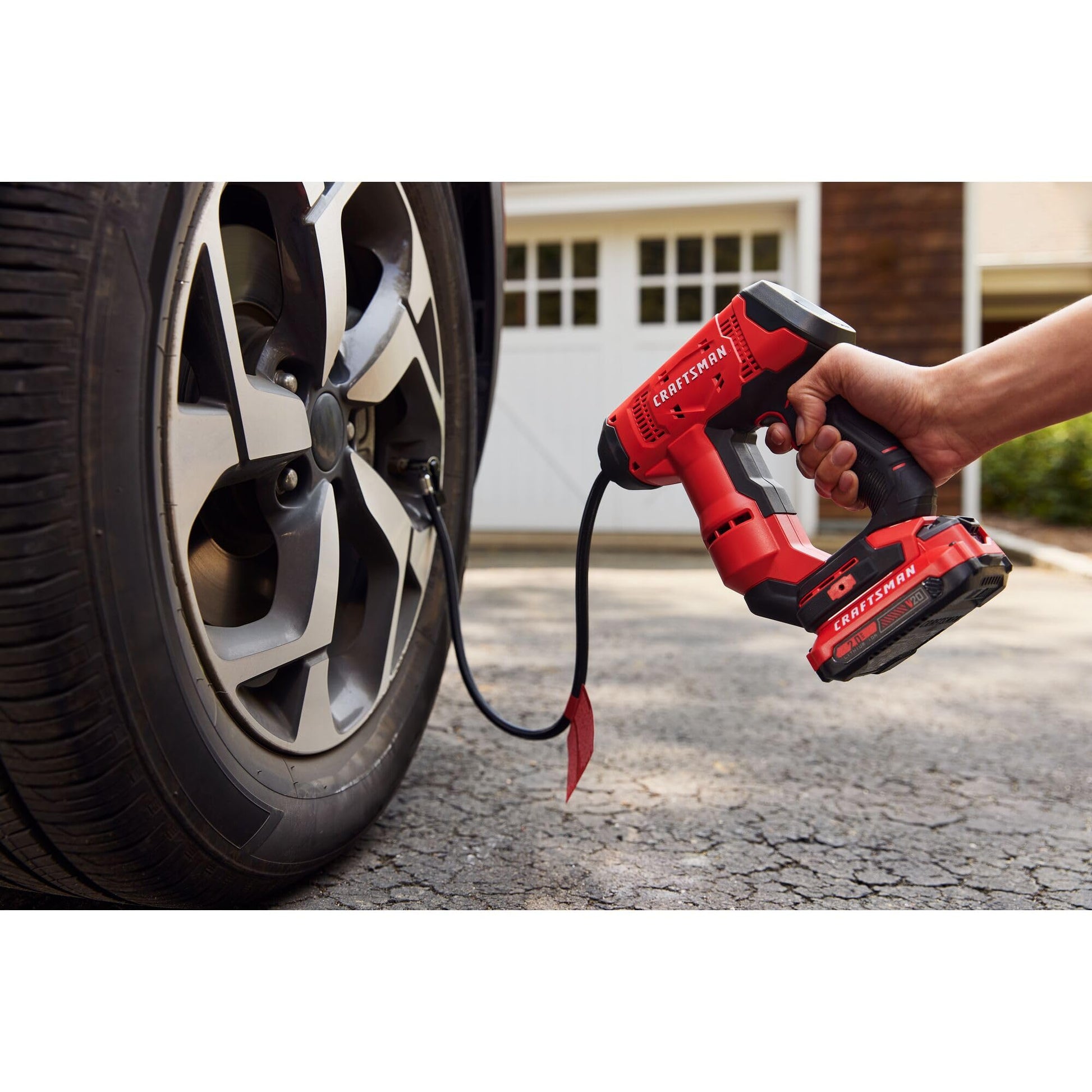 Buy now CRAFTSMAN V20 Air Compressor Portable, Cordless Tire Inflator, Up To 150 PSI Tire Pump, with Digital Pressure Gauge, Tool Only (CMCE521B) at indiglob india