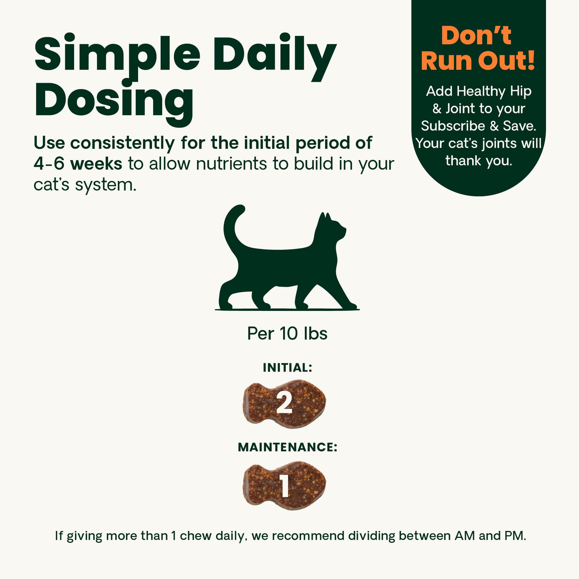 Buy now VetriScience Healthy Hip & Joint Chews, GlycoFlex Glucosamine and Green-Lipped Mussel Joint Support Supplement for Cats, Promote Mobility and Protect Joints, Chicken, 60 Count at indiglob india