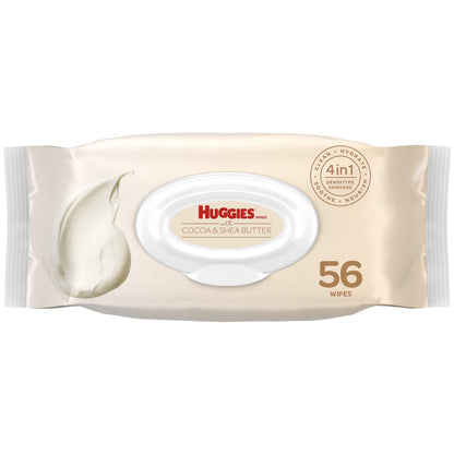 Buy now HUGGIES Nourish Care Baby Wipes Sensitive Skincare Scented WaterBased FlipTop Pack, 56 Count at indiglob india