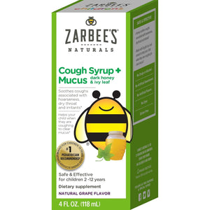 Zarbee's Children's Cough Syrup + Mucus Daytime, Grape 4oz