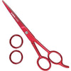 Utopia Care Hair Cutting and Professional Hairdressing Scissors 6.5 Inch, Premium Stainless Steel Shears with Smooth Razor and Sharp Edge Blades for Salons, Men, Women and Kids, Silver - Red