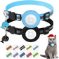 Airtag Cat Collar, Air tag Cat Collar with Bell and Safety Buckle in 3/8" Width, Reflective Collar with Waterproof Airtag Holder Compatible with Apple Airtag for Cat Dog Kitten Puppy (Black)