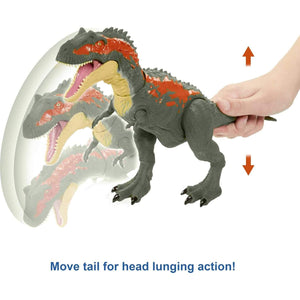 Mattel Jurassic World Massive Biters Dinosaur Action Figure, Albertosaurus Large Dino Toy with Tail-Activated Strike & Chomping Motion