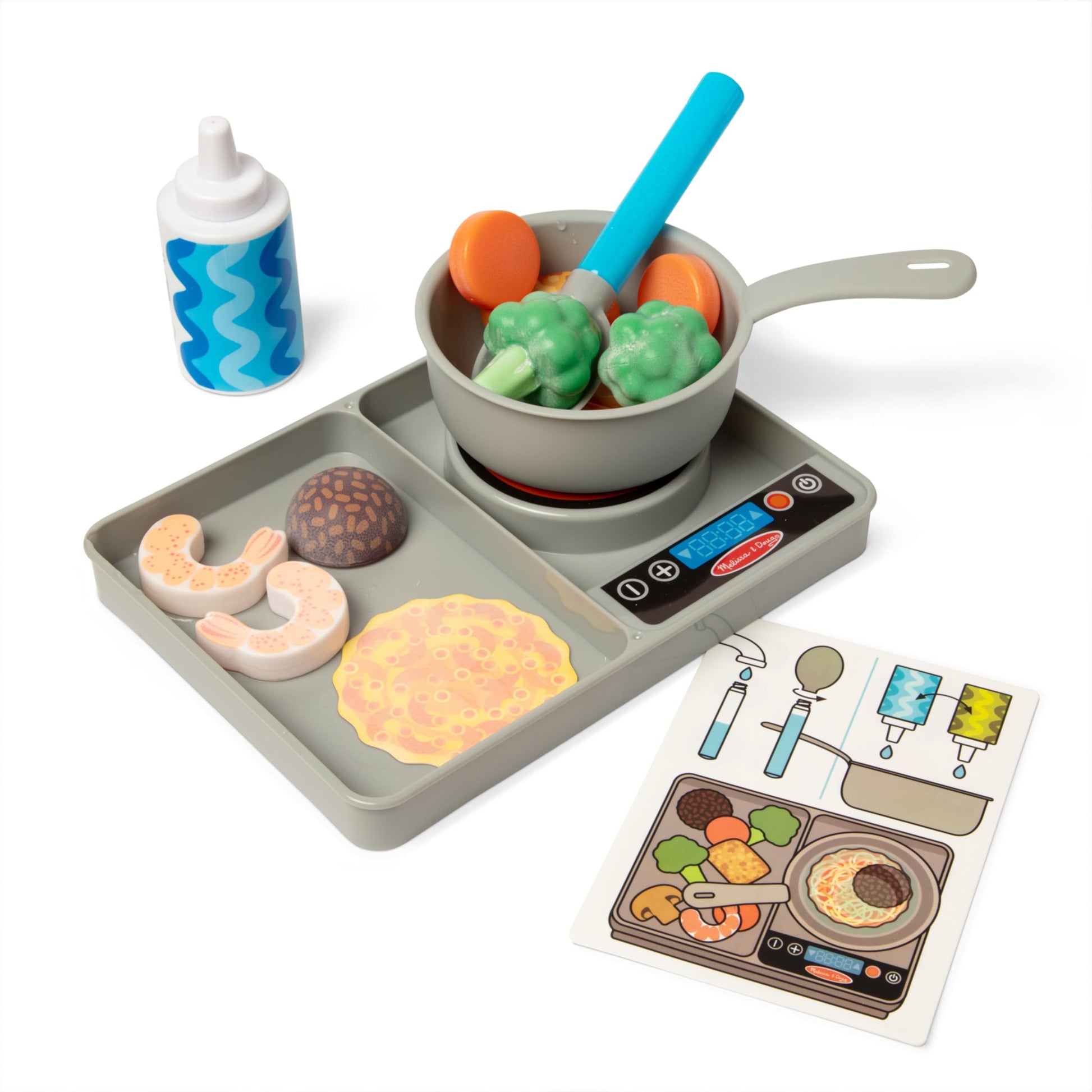 Buy now Melissa & Doug Simmer & Stir Stovetop Play Set with Water Wow!?? Color Changing Play Food Preschool Toy Ages 3+ at indiglob india
