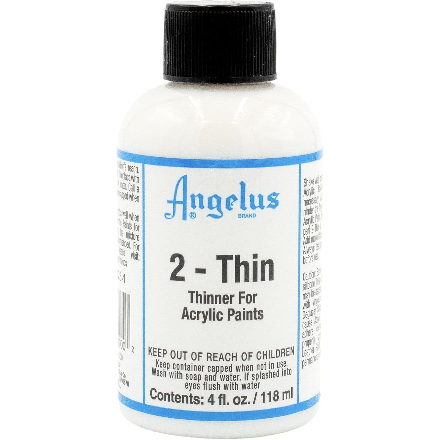 Angelus 2-Thin Acrylic Paint Thinner, 4 fl oz – Ideal for Thinning Acrylic Paints for Airbrush and other Acrylic Applications
