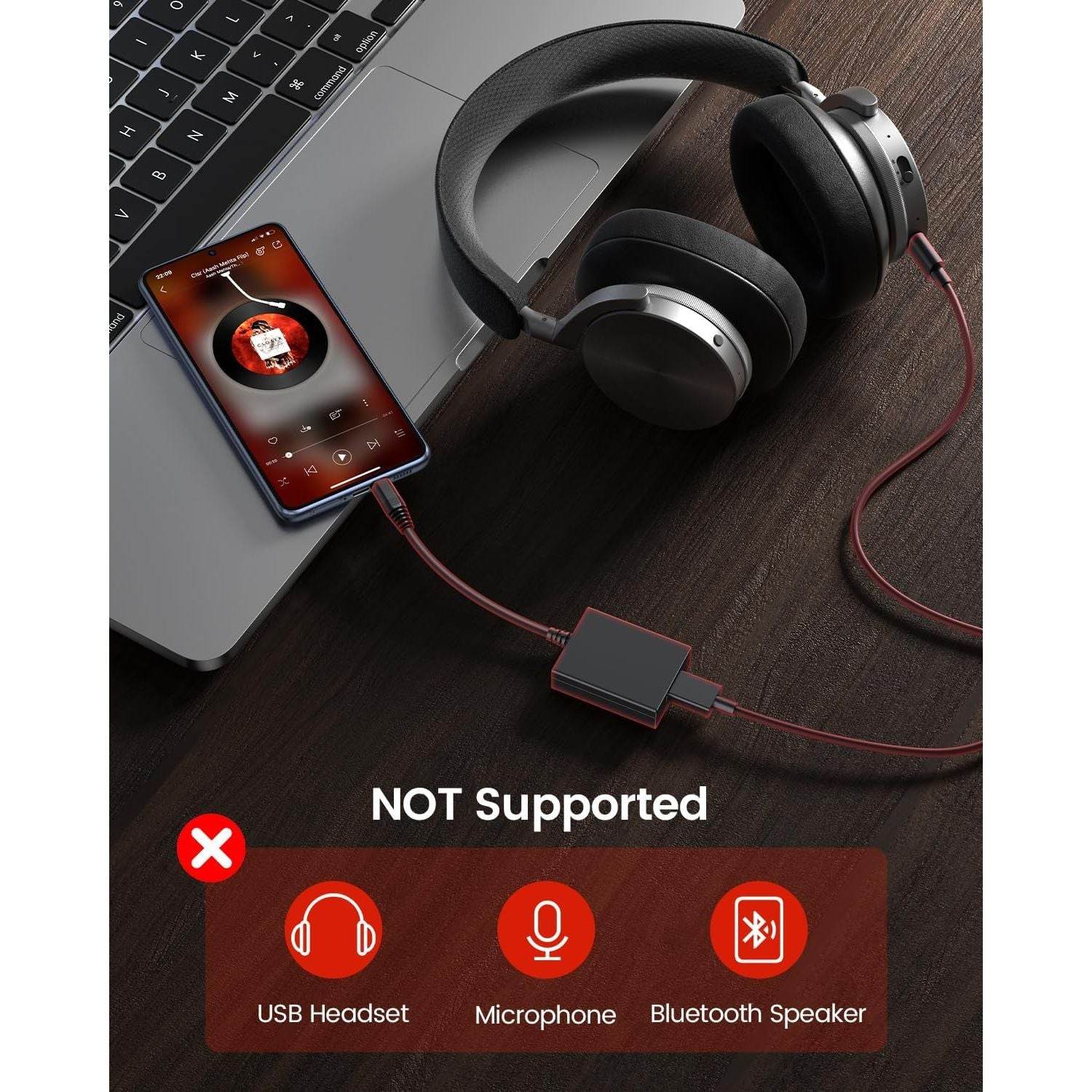 ANDTOBO USB to Aux Audio Adapter, 3.5mm Male to USB Female Adapter for Playing Music with Flash Drive in Car - My Store