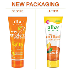 Alba Botanica Very Emollient Cream Shave, Mango Vanilla, 8 Oz