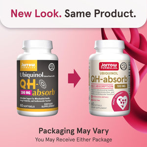 Jarrow Formulas QH-Absorb, 100 mg, Ubiquinol Dietary Supplement for Healthy Cardiovascular Function, 60 Softgels, 60 Day Supply