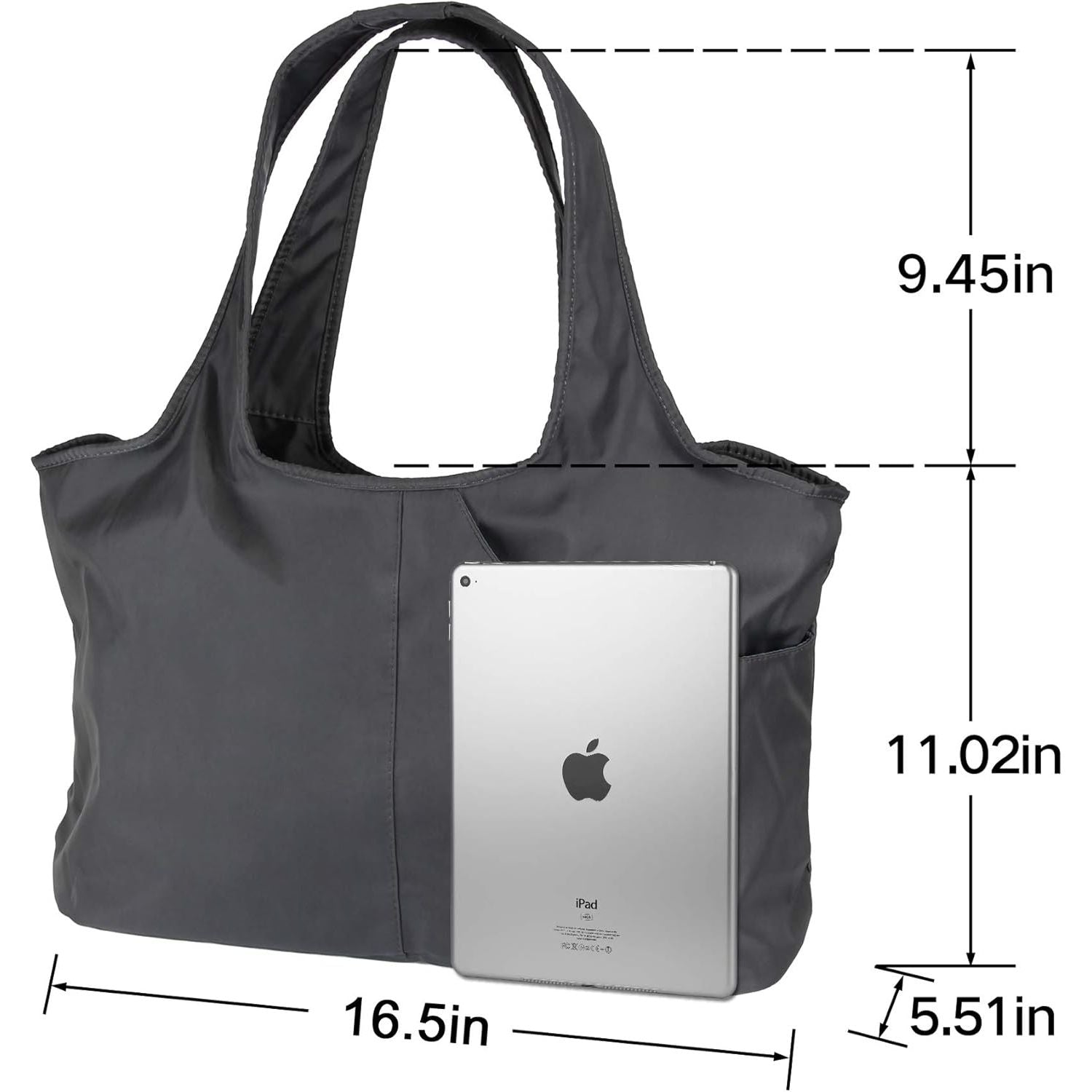 Buy now ZOOEASS Women Fashion Large Tote Shoulder Handbag Waterproof Tote Bag Multi-function Nylon Travel Shoulder(Grey) at indiglob india