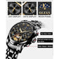 Buy now OLEVS Mens Automatic Watches Skeleton Tourbillon Mechanical Self Winding Luxury Dress Wrist Watch Moon Phase Day Date Waterproof Luminous at indiglob india