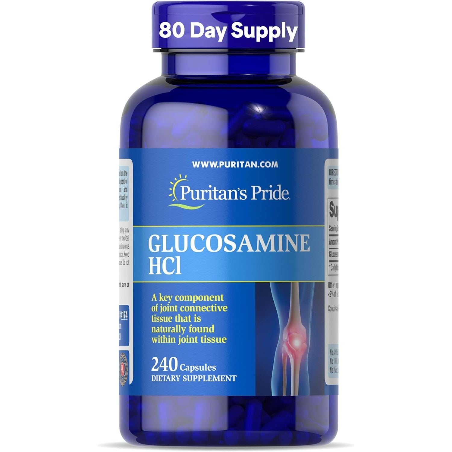 Buy now Puritan's Pride Joint Formula Glucosamine HCI for Men and Women 680mg, Dietary Supplement for Joint Health, 80 Day Supply, 240 Capsules 240 Count (Pack of 1) Unflavored at indiglob india