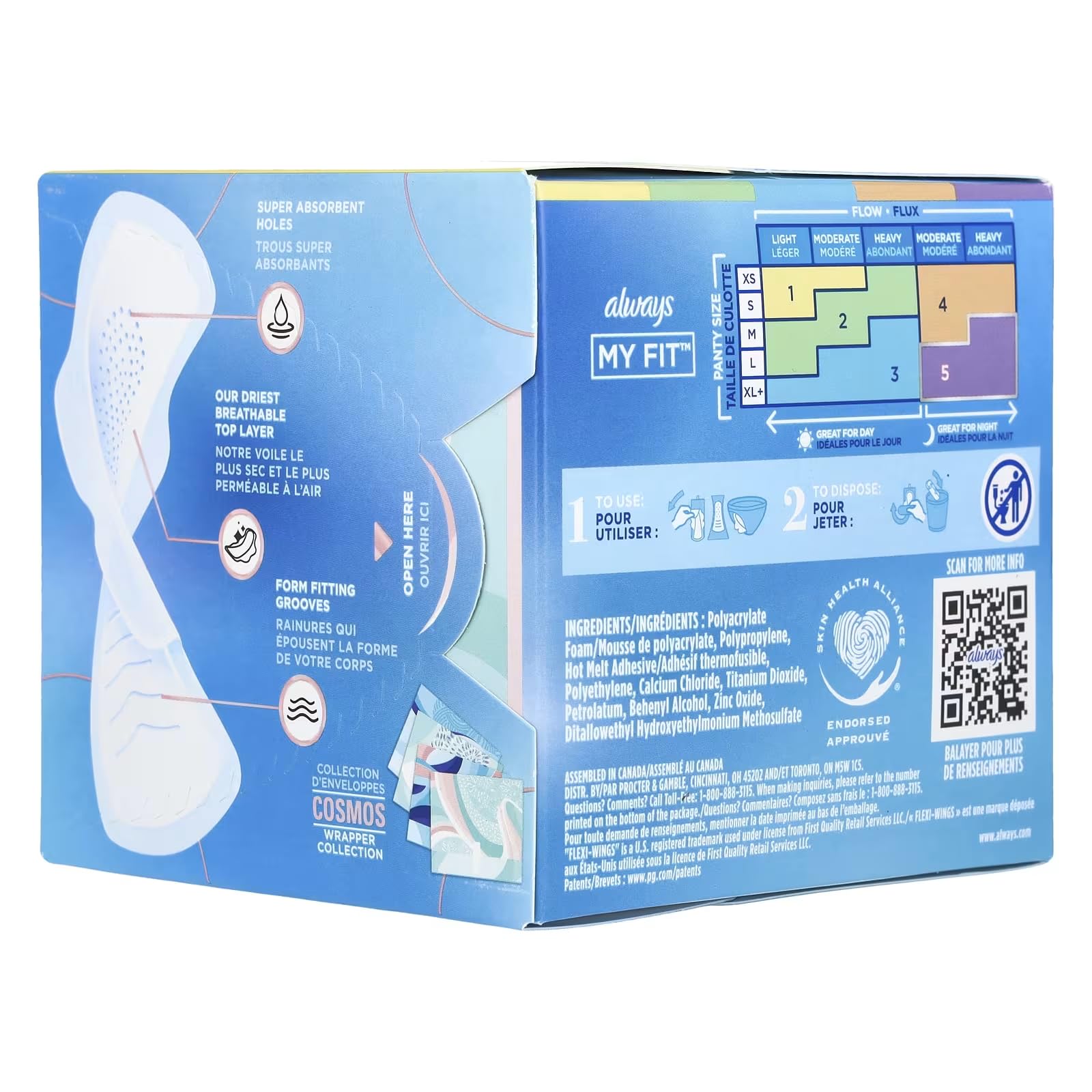 Buy now Always Pads Size 1 Infinity with Flex Foam 18 Count (Pack of 3) at indiglob india