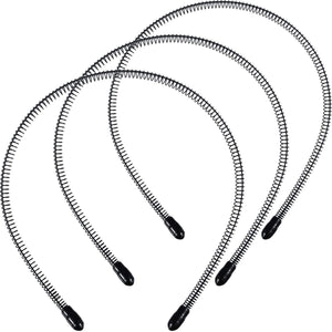 3 Pack Unisex Hair Band Metal Headband Black Head Band Spring Wavy Nonslip Men Women Sports Fashion Headwear (Small Spring)