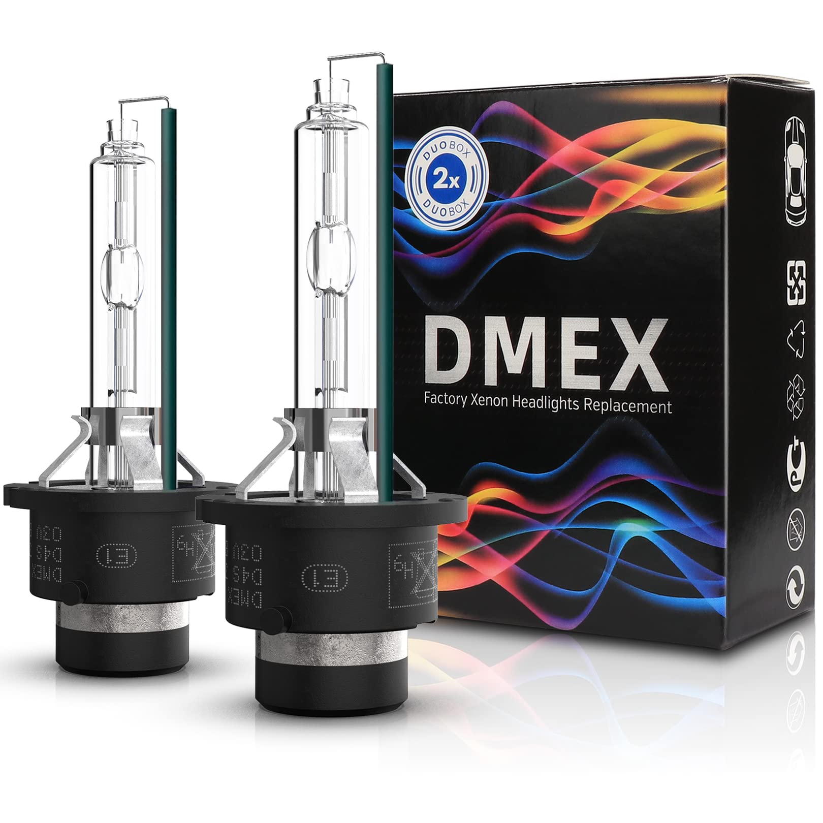 Buy now DMEX D4S HID Headlight Bulbs Xenon 35W Replacement 66440 42402 42402WX - Pack of 2, 8000K White Blue (Not fit Halogen Headlamp) 4300K Warm White D4S at indiglob india
