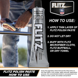 Flitz Multi-Purpose Metal Polish Paste - 1.76oz Tube of USA-Made Chrome Polish - Works on Stainless Steel, Aluminum, Plastic, Jewelry and Cars - Non-Abrasive Cleaner & Rust Remover (1 Pack)