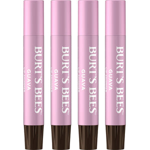 Burt's Bees Shimmer Lip Tint Set, Tinted Lip Balm Stick, Moisturizing for All Day Hydration with Natural Origin Glowy Pigmented Finish & Buildable Color, Guava (4-Pack)