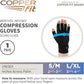 Copper Fit ICE Compression Gloves Infused with Menthol and Coq10 for Recovery, Black - My Store