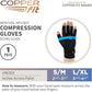 Copper Fit ICE Compression Gloves Infused with Menthol and Coq10 for Recovery, Black