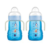 MAM Trainer Sippy Cup for Toddlers 1-3, 8 oz. Transition Drinking Cup with Extra-Soft Spout, Spill-Free Nipple, and Non-Slip Handles, for Boys 4+ Months, 1 Count - 2 Count (8 oz) (Pack of 6)