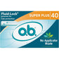 o.b. Tampons No Applicator, Fragrance-Free - 40ct | Applicator-Free Tampons Super Plus, Feminine Care, ob Tampon Super Plus, Period Products