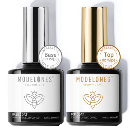 Buy now modelones Gel Nail Polish Top Base Coat, 2 PCS Clear High Glossy Long Lasting Soak Off Home Salon DIY Manicure Gift for Women at indiglob india