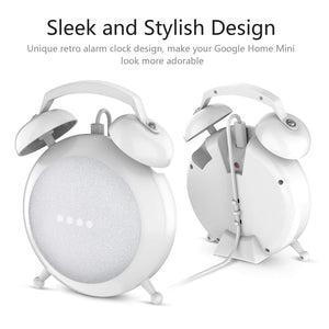 Buy now Google Home Mini Stand Holder, Retro Alarm Clock Stand Mount Base Protective Case Compatible with Google Home Mini and Nest Mini (White) at indiglob india
