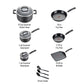 Buy now T-fal Signature Nonstick Cookware Set 12 Piece, Oven Broiler Safe 350F, Pots and Pans, Kitchen Cooking Set w/Fry Pans, Saucepans, Saute Pan, Dutch Oven, Griddle, Kitchen, Home, Dishwasher Safe, Black at indiglob india